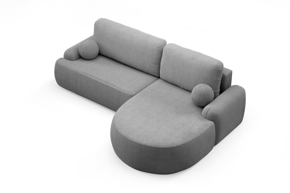 CORNER SOFA BED LUNA 264CM universal RIGHT/LEFT CORNER / FOAM STAIN PROOF FABRIC