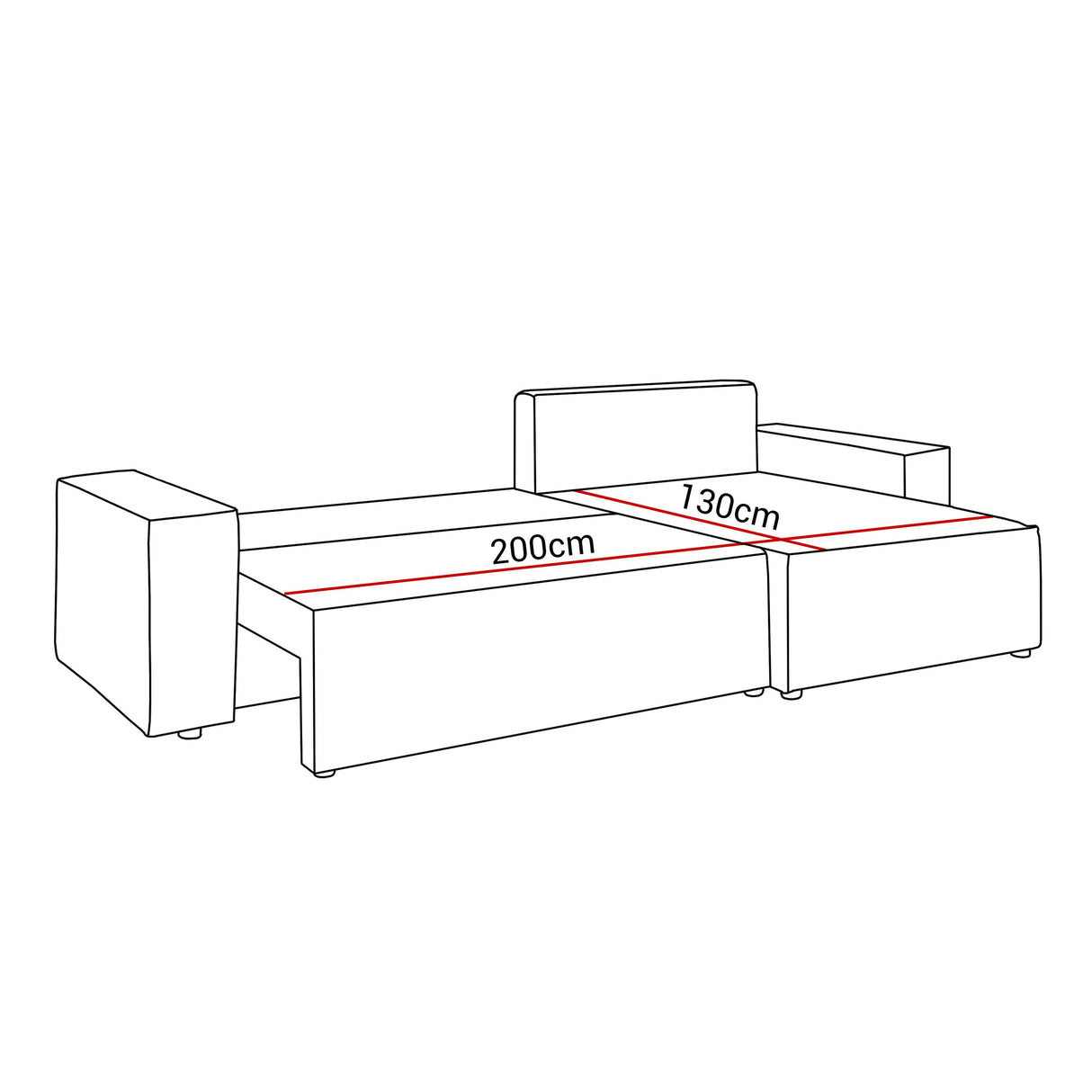 CORNER SOFA BED BERGAMO 247CM SPRINGS + FOAM