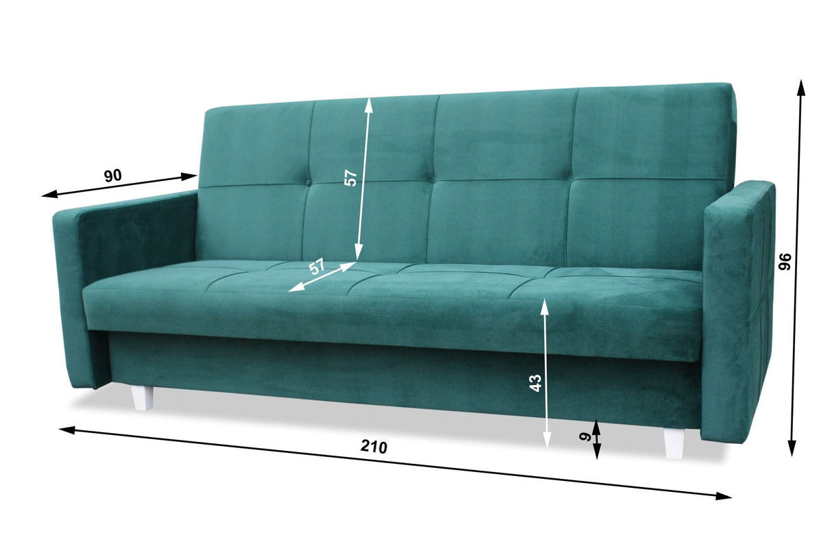 SOFA BED COSMO 210cm KRONOS 01 / SPRINGS + FOAM