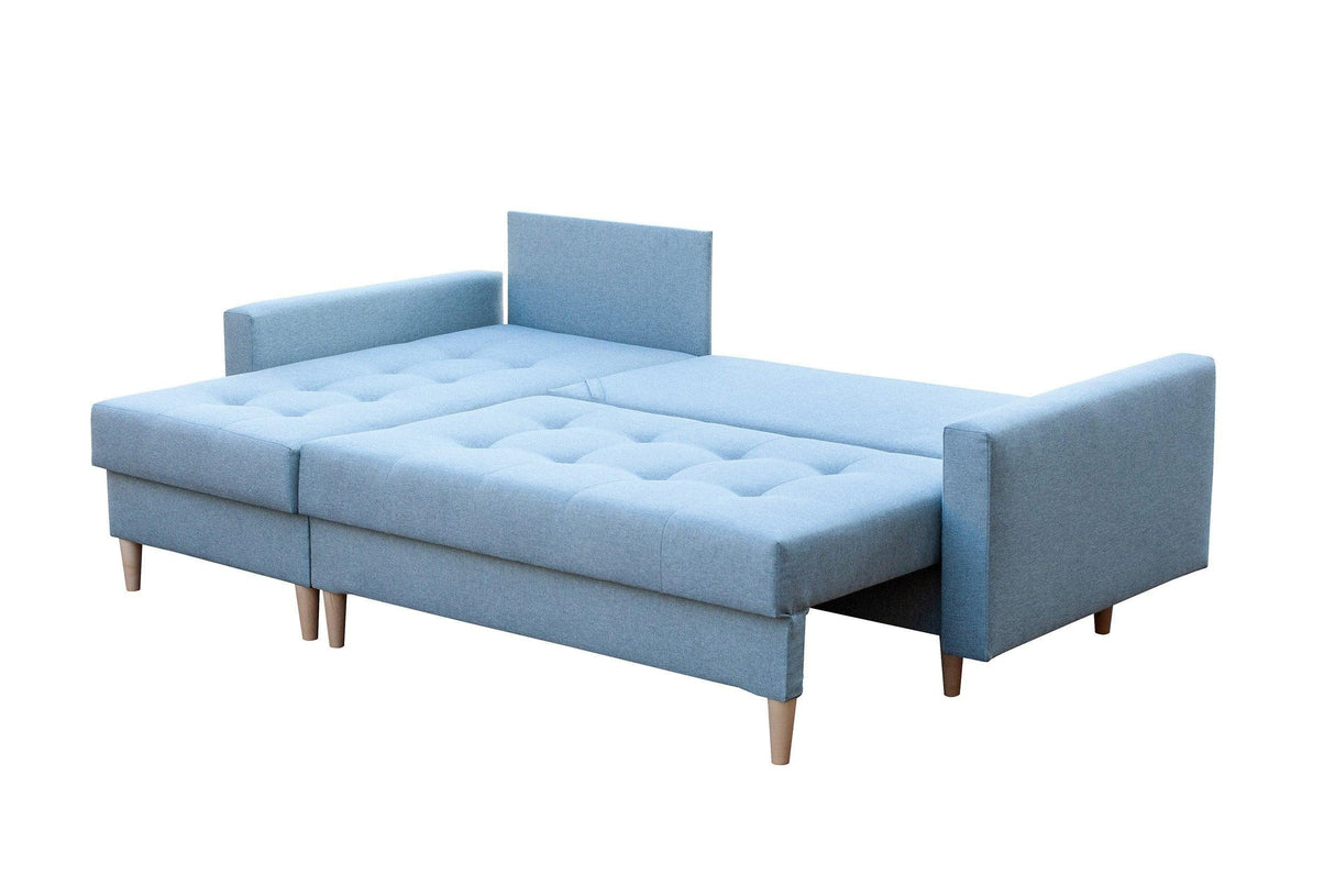 CORNER SOFA BED BRIAN 2X STORAGE SPACE MALMO 28 222x140cm universal RIGHT/LEFT CORNER / BONELL SPINGS + FOAM
