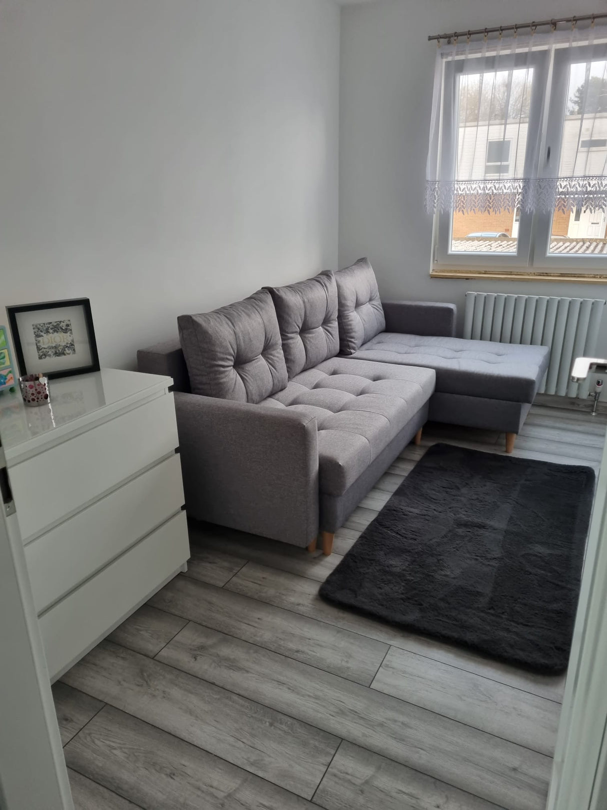 CORNER SOFA BED BRIAN 222x140CM 2X STORAGE SPACE Universal CORNER RIGHT/LEFT / BONELL SPINGS + FOAM