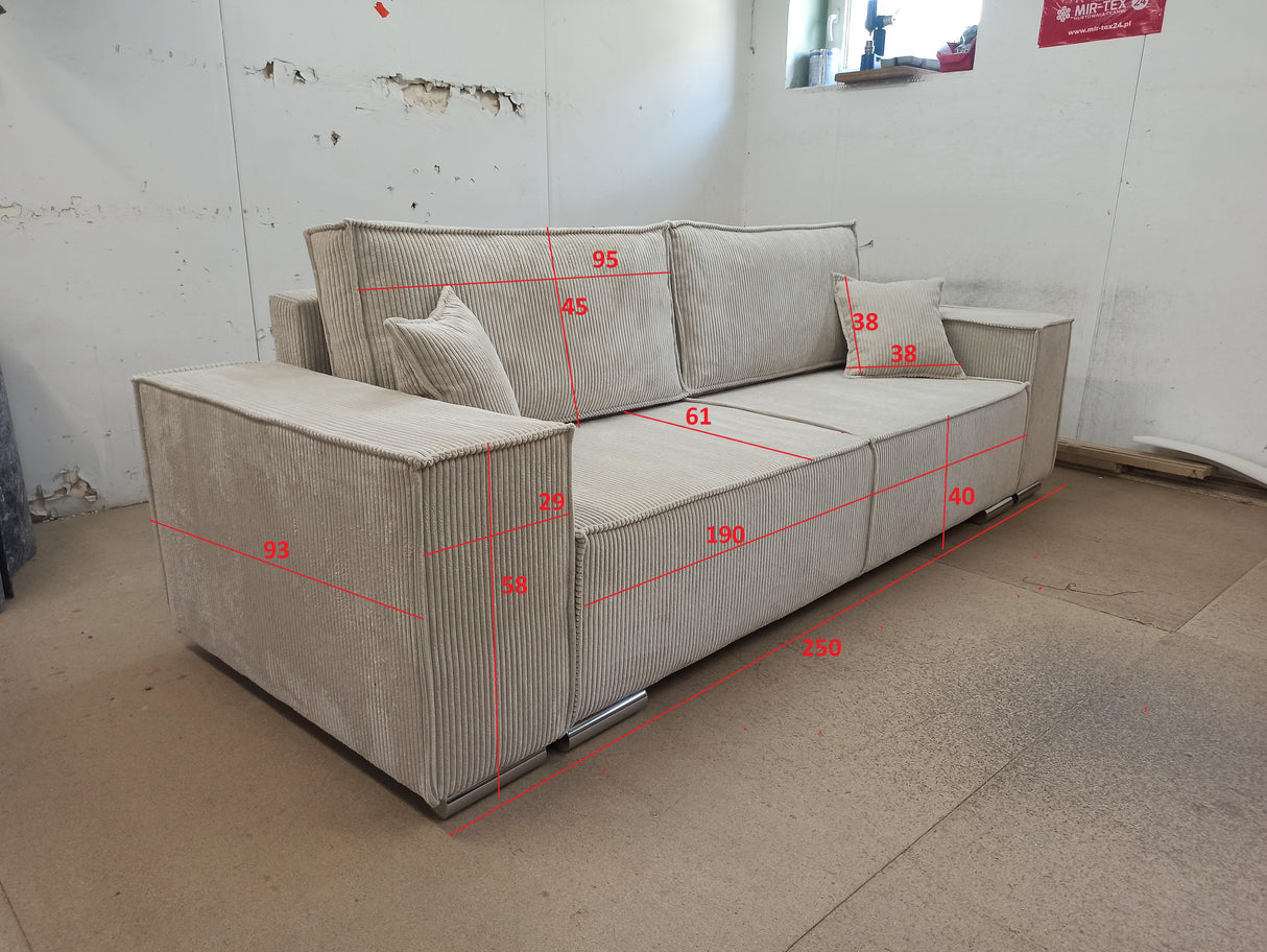 SOFA BED FIORD POSO 34 250cm / SPRINGS + FOAM