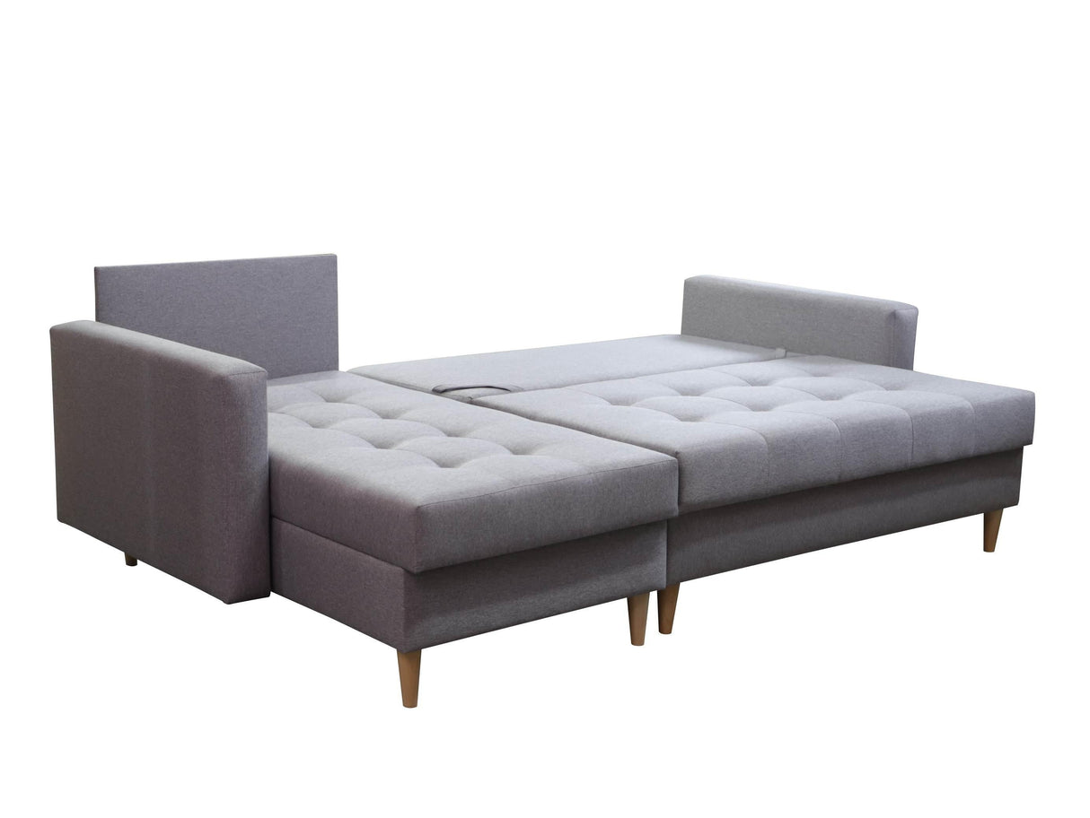 CORNER SOFA BED BRIAN 222CM + STORAGE PUFF / OTTOMAN MALMO 90 UNIVERSAL RIGHT/LEFT CORNER