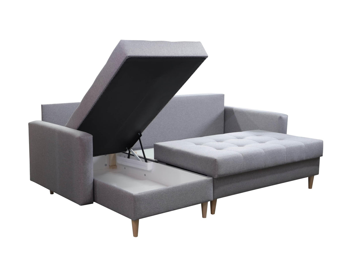 CORNER SOFA BED BRIAN 222CM + STORAGE PUFF / OTTOMAN MALMO 72 UNIVERSAL RIGHT/LEFT CORNER / BONELL SPINGS + FOAM