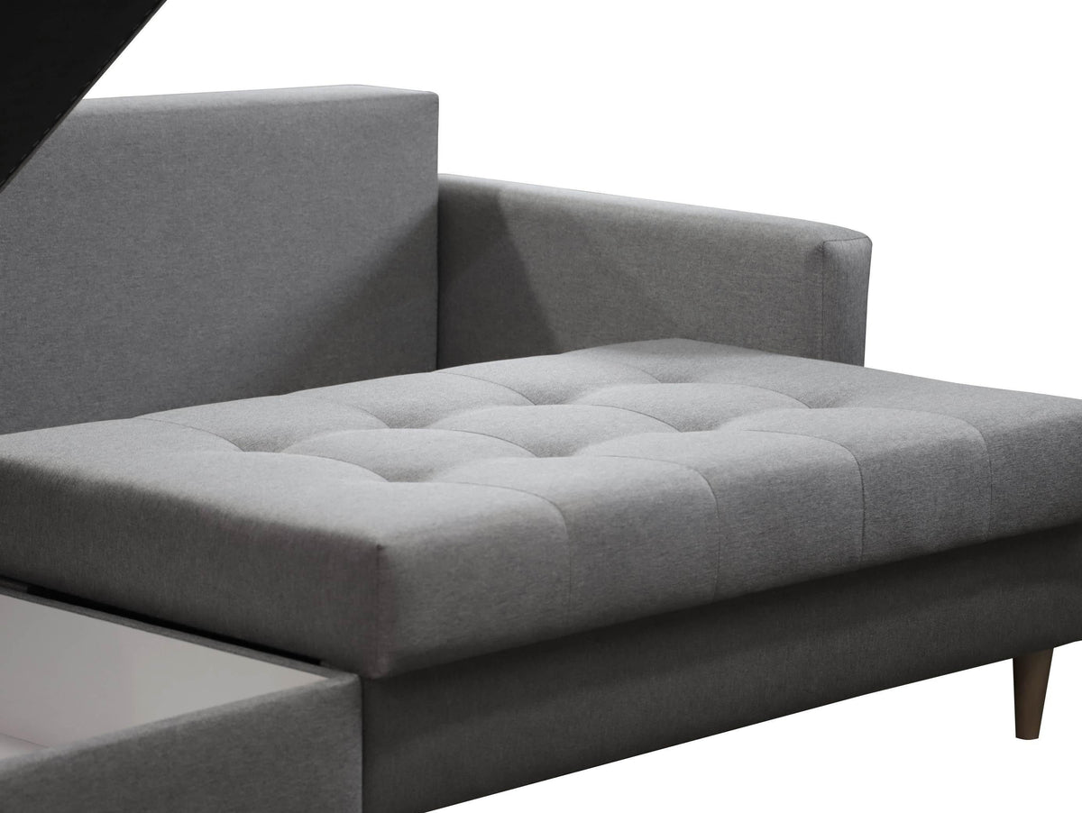 CORNER SOFA BED BRIAN 222CM + STORAGE PUFF / OTTOMAN MALMO 72 UNIVERSAL RIGHT/LEFT CORNER / BONELL SPINGS + FOAM