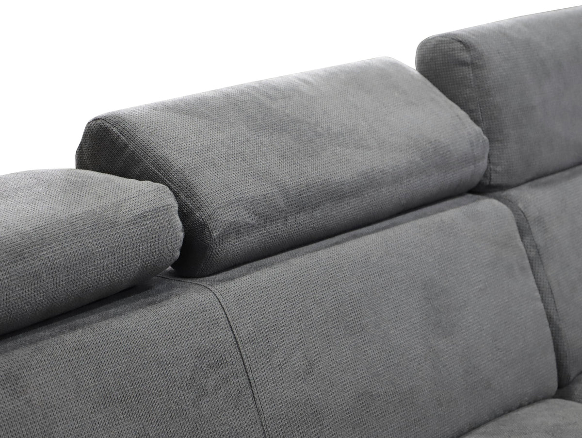 UNIVERSAL CORNER SOFA BED ASTEE 235CM CROWN18 EASY CLEAN FABRIC ADJUSTABLE HEADREST / SPRINGS + FOAM
