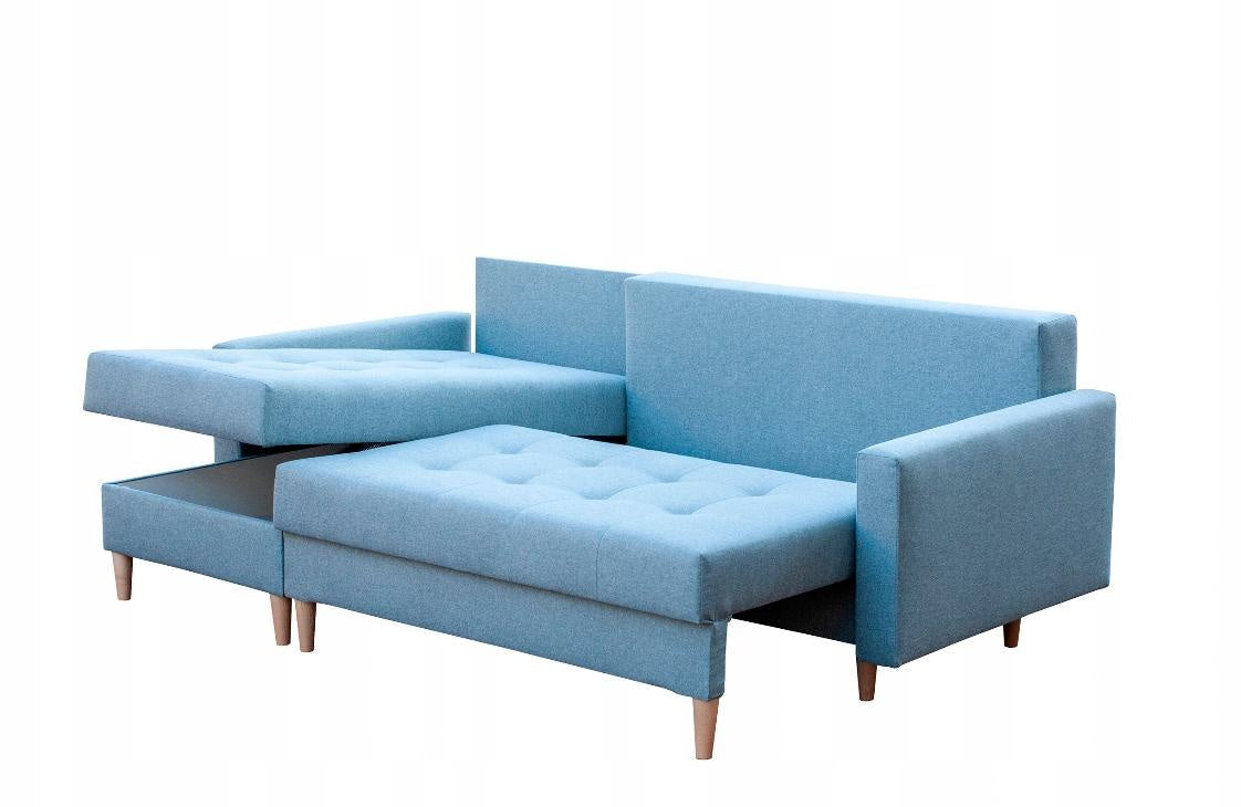 CORNER SOFA BED BRIAN 222x140CM 2X STORAGE SPACE Universal CORNER RIGHT/LEFT / BONELL SPINGS + FOAM
