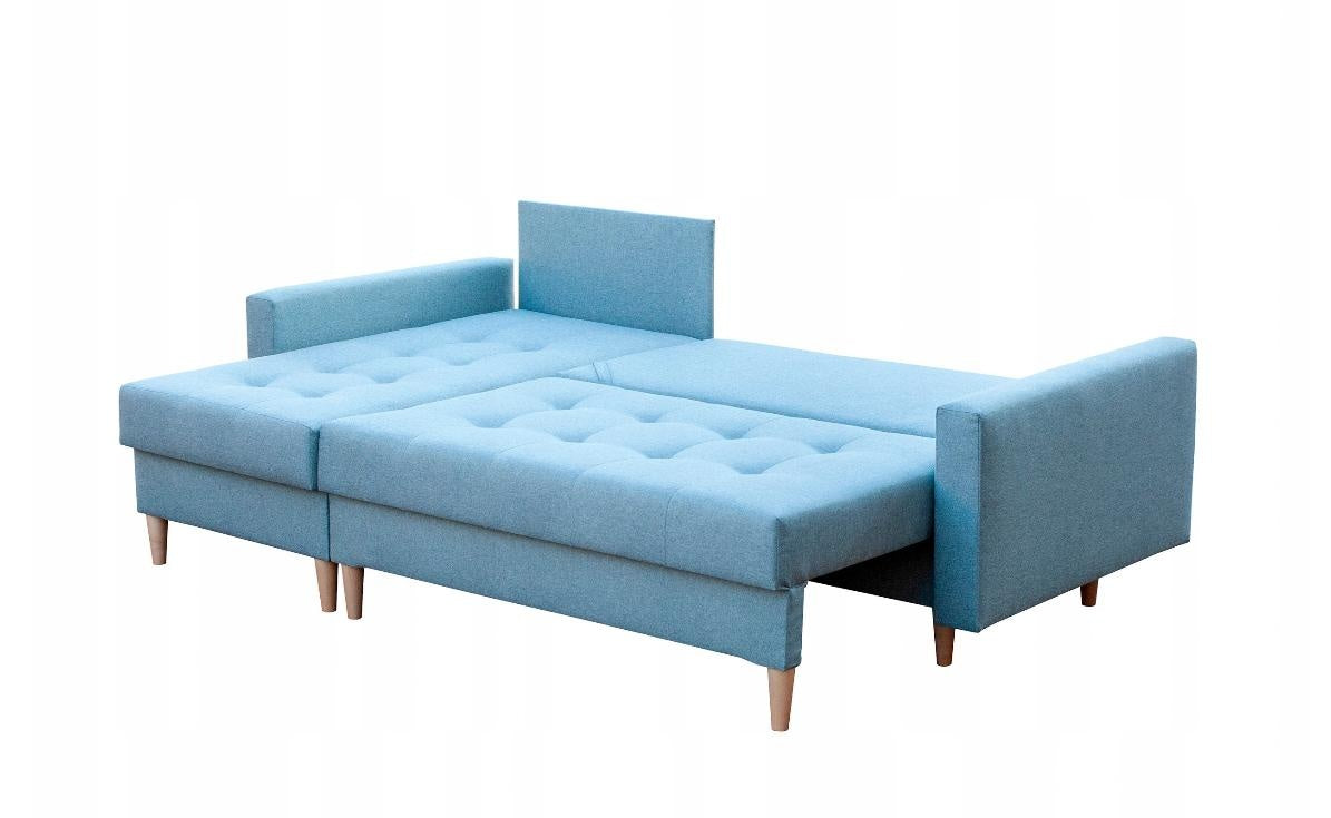 CORNER SOFA BED BRIAN 222x140CM 2X STORAGE SPACE Universal CORNER RIGHT/LEFT / BONELL SPINGS + FOAM