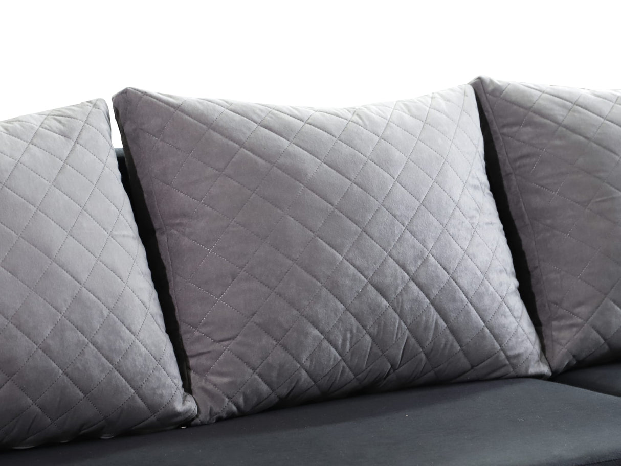 CORNER SOFA BED KEN BLACK/DARK GREY 15+27 222cm universal RIGHT/LEFT CORNER / FOAM
