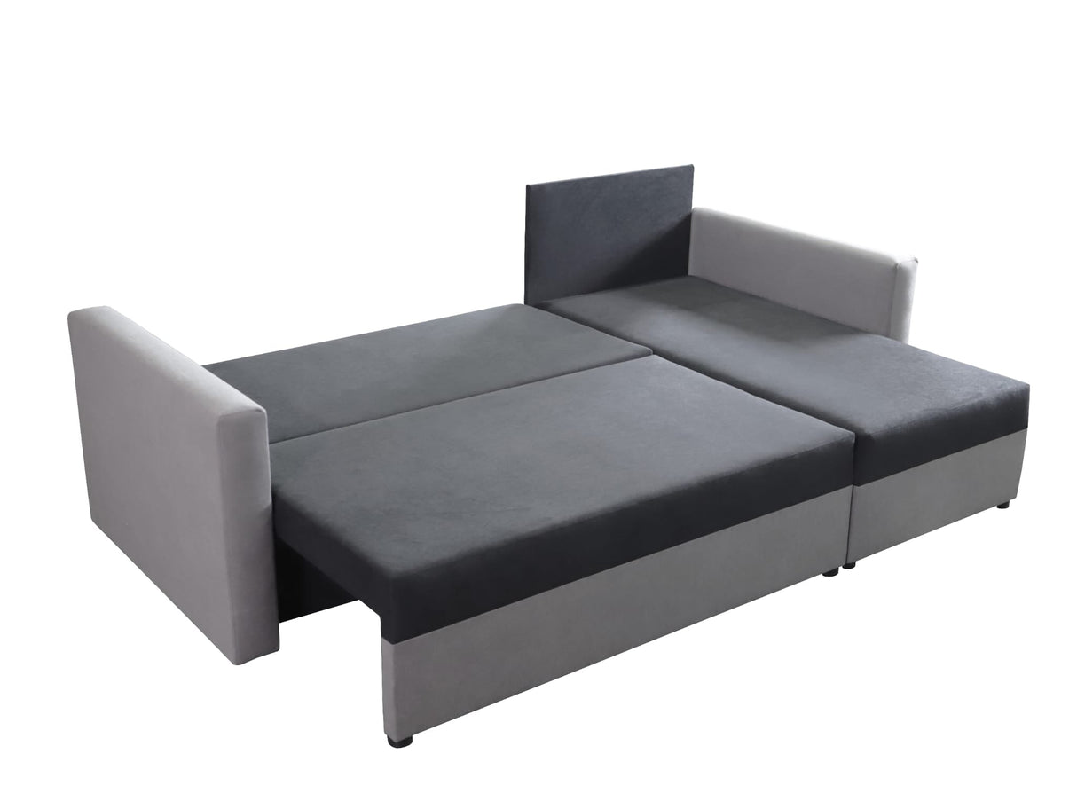 CORNER SOFA BED KEN BROWN/BIEGE 5+41 222cm universal RIGHT/LEFT CORNER / FOAM