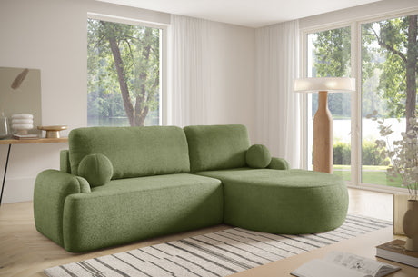 CORNER SOFA BED LUNA 264CM universal RIGHT/LEFT CORNER / FOAM STAIN PROOF FABRIC