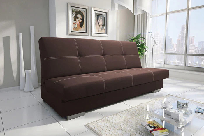 SOFA BED AXEL 195CM SAWANA 16 BROWN / SPRINGS + FOAM