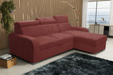 UNIVERSAL CORNER SOFA BED ASTEE 235CM EASY CLEAN FABRIC ADJUSTABLE HEADREST CHOICE OF COLORS / SPRINGS + FOAM