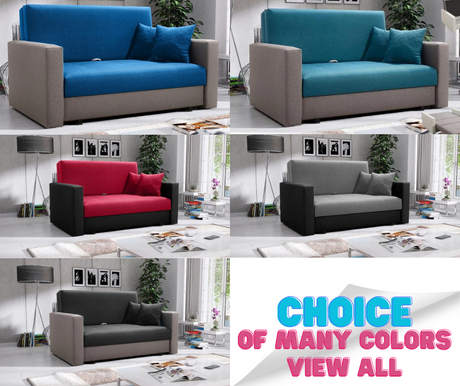 2 SEATER SOFA BED SMART II 137CM CHOICE OF COLORS / SPRINGS + FOAM