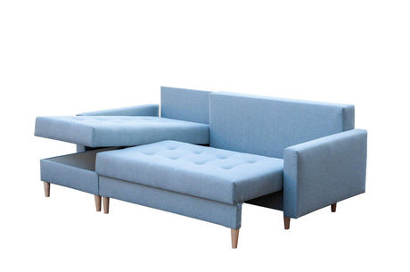 CORNER SOFA BED BRIAN 2X STORAGE SPACE MALMO 85 222x140cm universal RIGHT/LEFT CORNER / BONELL SPRINGS + FOAM