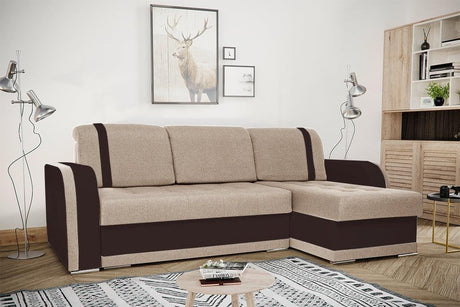 CORNER SOFA BED DINA 236CM 2X STORAGE SPACE CHOICE OF COLOR UNIVERSAL CORNER RIGHT/LEFT CORNER / BONELL SPRINGS + FOAM