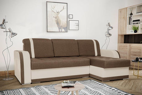 CORNER SOFA BED DINA 236CM 2X STORAGE SPACE CHOICE OF COLOR UNIVERSAL CORNER RIGHT/LEFT CORNER / BONELL SPRINGS + FOAM