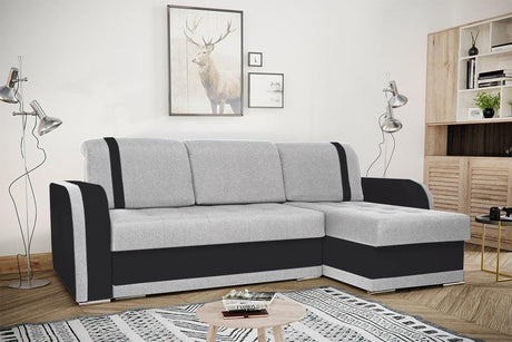 CORNER SOFA BED DINA 236CM 2X STORAGE SPACE CHOICE OF COLOR UNIVERSAL CORNER RIGHT/LEFT CORNER / BONELL SPRINGS + FOAM