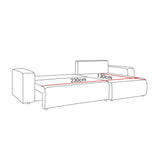 CORNER SOFA BED MALIBU XL 277CM SPRINGS + FOAM