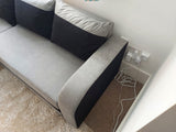 CORNER SOFA BED ALEXA GREY / BLACK 238cm universal RIGHT/LEFT CORNER / FOAM