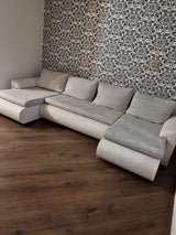 CORNER SOFA BED PRADO U LAWA 09/1115 GREY/WHITE 300CM / SPRINGS + FOAM