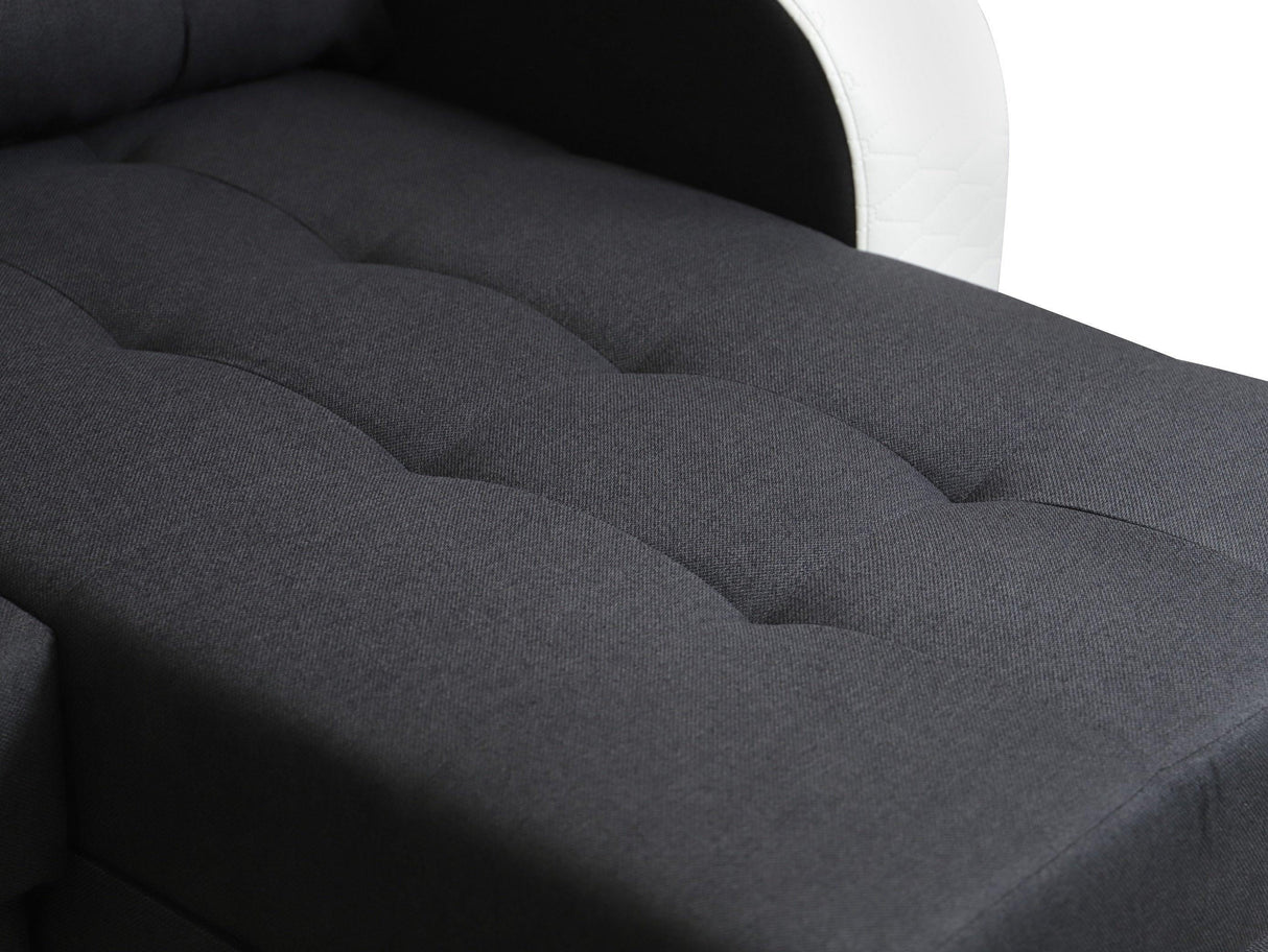 CORNER SOFA BED SAM GRAPHITE / WHITE 236CM 2X STORAGE SPACE universal RIGHT/LEFT CORNER / BONELL SPRINGS + FOAM