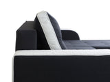 CORNER SOFA BED SAM GRAPHITE / WHITE 236CM 2X STORAGE SPACE universal RIGHT/LEFT CORNER / BONELL SPRINGS + FOAM