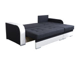 CORNER SOFA BED SAM GRAPHITE / WHITE 236CM 2X STORAGE SPACE universal RIGHT/LEFT CORNER / BONELL SPRINGS + FOAM