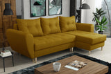 CORNER SOFA BED PALMO 2X STORAGE SPACE YELLOW MALMO 41 240cm universal RIGHT/LEFT CORNER / BONELL SPRINGS + FOAM