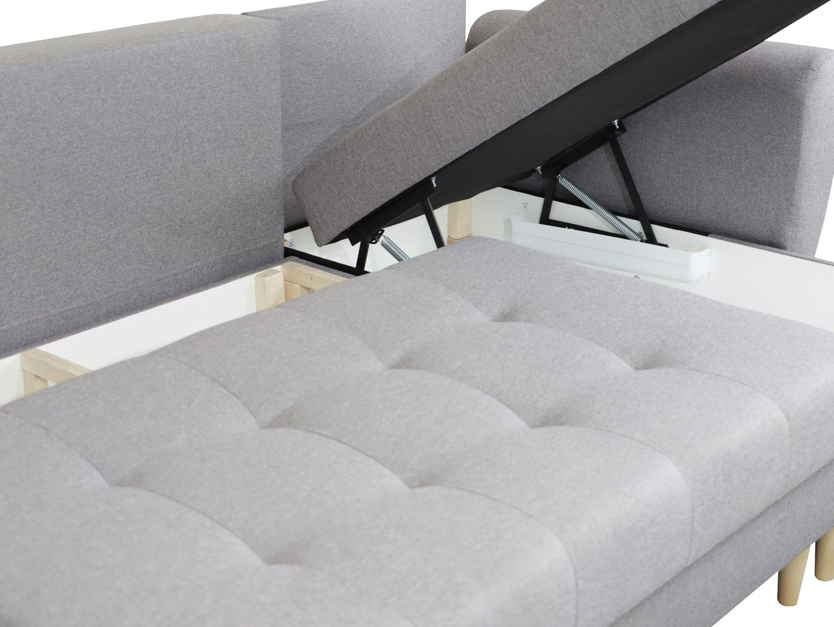 CORNER SOFA BED PALMO 2X STORAGE SPACE MALMO 95 GREY 240cm universal RIGHT/LEFT CORNER / BONELL SPRINGS + FOAM