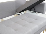 CORNER SOFA BED PALMO 2X STORAGE SPACE MALMO 95 GREY 240cm universal RIGHT/LEFT CORNER / BONELL SPRINGS + FOAM