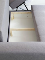 CORNER SOFA BED PALMO 2X STORAGE SPACE MALMO 95 GREY 240cm universal RIGHT/LEFT CORNER / BONELL SPRINGS + FOAM