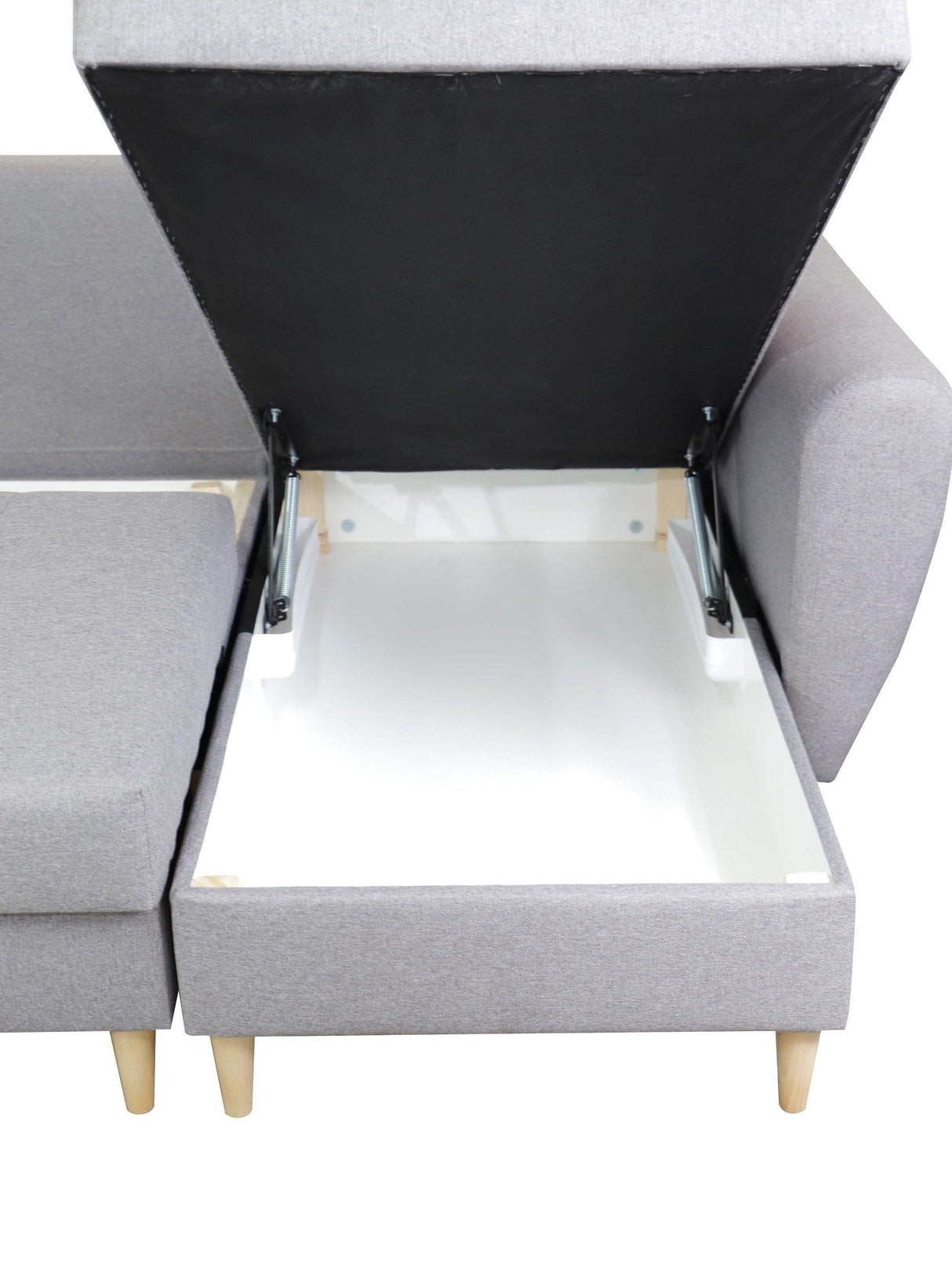 CORNER SOFA BED PALMO 2X STORAGE SPACE MALMO 95 GREY 240cm universal RIGHT/LEFT CORNER / BONELL SPRINGS + FOAM
