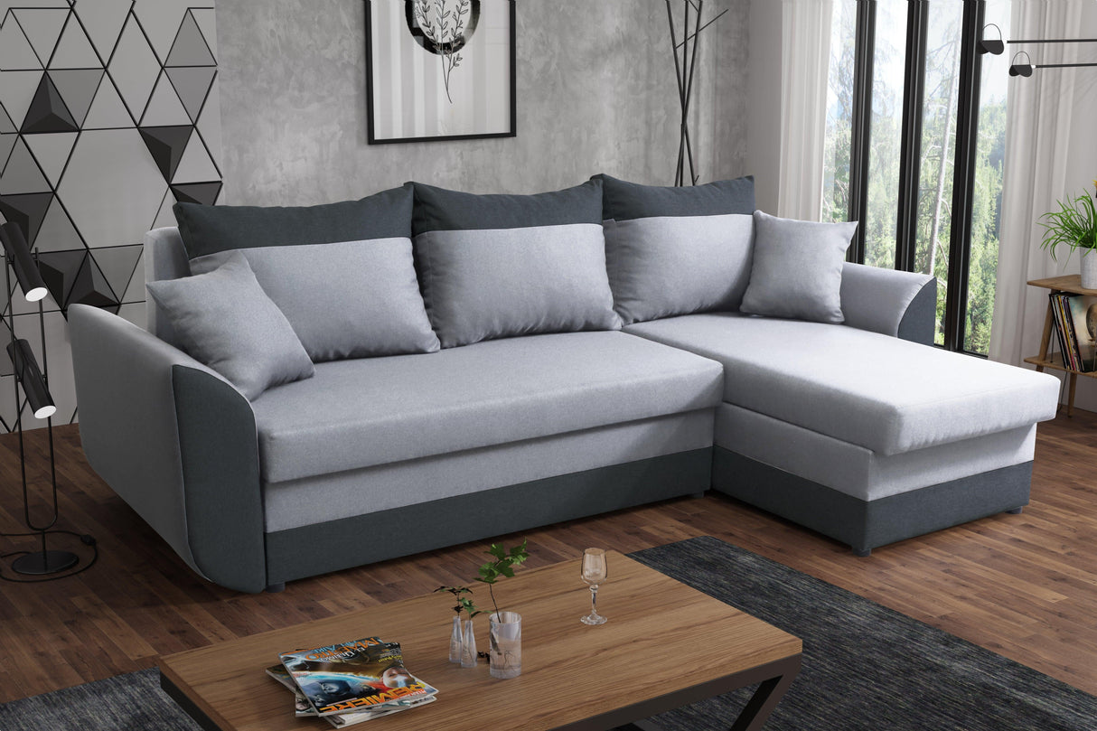 CORNER SOFA BED TRINITY 234CM 2x STORAGE SPACE / FOAM