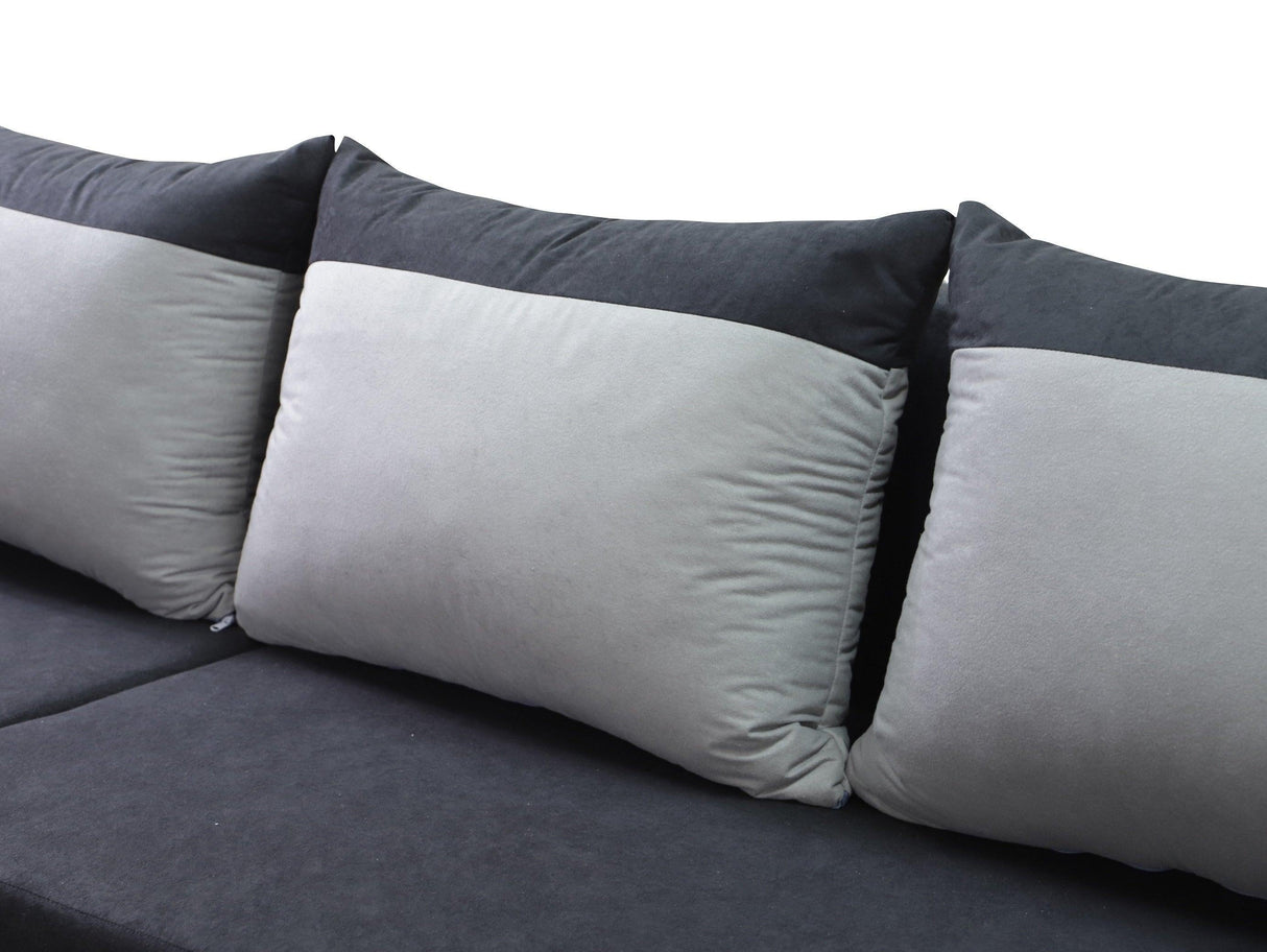 CORNER SOFA BED ALEXA RED/BLACK 238cm universal RIGHT/LEFT CORNER / FOAM