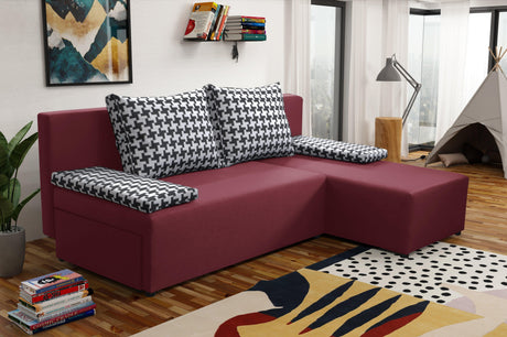 SMALL CORNER SOFA BED TOM 201CM CHOICE OF COLOR UNIVERSAL RIGHT/LEFT CORNER / FOAM
