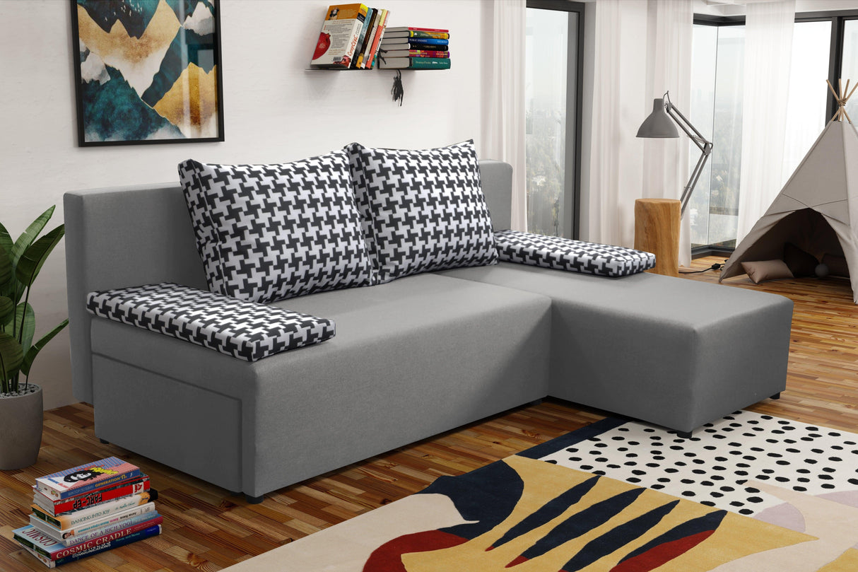 SMALL CORNER SOFA BED TOM 201CM MALMO 90 UNIVERSAL RIGHT/LEFT CORNER  / FOAM
