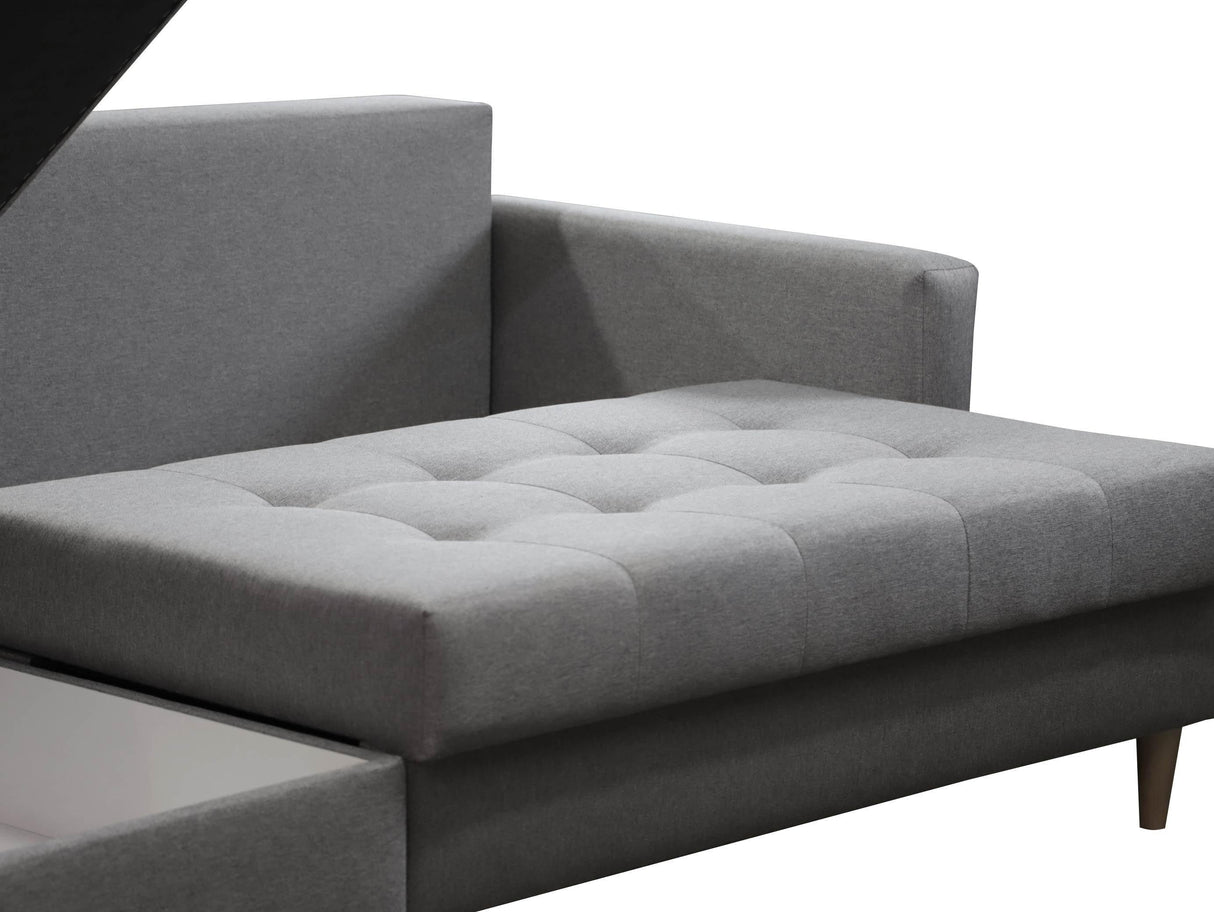 CORNER SOFA BED BRIAN 222CM + STORAGE PUFF / OTTOMAN MALMO 90 UNIVERSAL RIGHT/LEFT CORNER