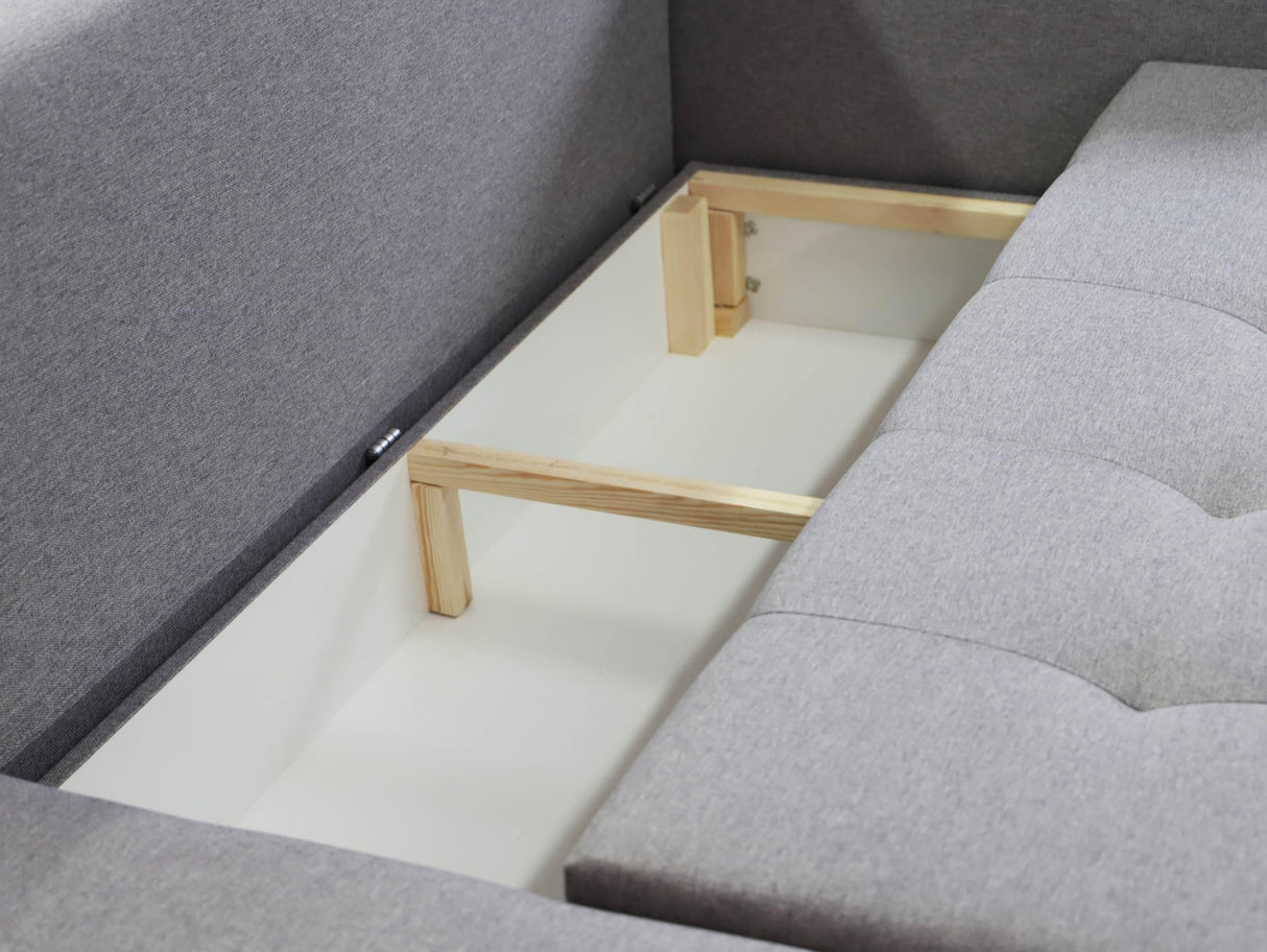 CORNER SOFA BED BRIAN 222CM + STORAGE PUFF / OTTOMAN MALMO 90 UNIVERSAL RIGHT/LEFT CORNER