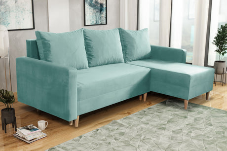 NEW! CORNER SOFA BED SNUGGY 222CM CHOICE OF 41 COLORS UNIVERSAL CORNER RIGHT/LEFT / FOAM
