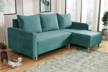 NEW! CORNER SOFA BED SNUGGY 222CM CHOICE OF 41 COLORS UNIVERSAL CORNER RIGHT/LEFT / FOAM