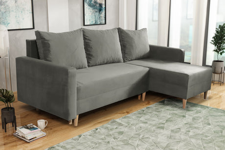 NEW! CORNER SOFA BED SNUGGY 222CM CHOICE OF 41 COLORS UNIVERSAL CORNER RIGHT/LEFT / FOAM