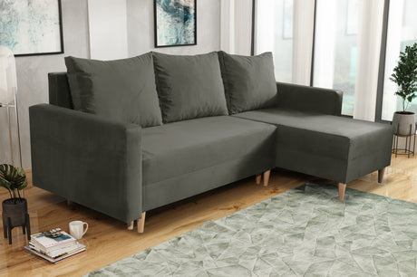 NEW! CORNER SOFA BED SNUGGY 222CM CHOICE OF 41 COLORS UNIVERSAL CORNER RIGHT/LEFT / FOAM