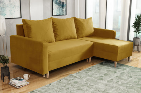 NEW! CORNER SOFA BED SNUGGY 222CM CHOICE OF 41 COLORS UNIVERSAL CORNER RIGHT/LEFT / FOAM