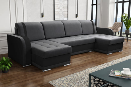 CORNER SOFA BED DINA U SHAPE 308CM  3X STORAGE SPACE CHOICE OF COLOR / BONELL SPRINGS + FOAM