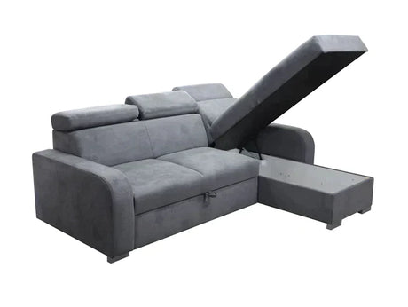 UNIVERSAL CORNER SOFA BED ASTEE 235CM ASTI25 EASY CLEAN FABRIC ADJUSTABLE HEADREST / SPRINGS + FOAM