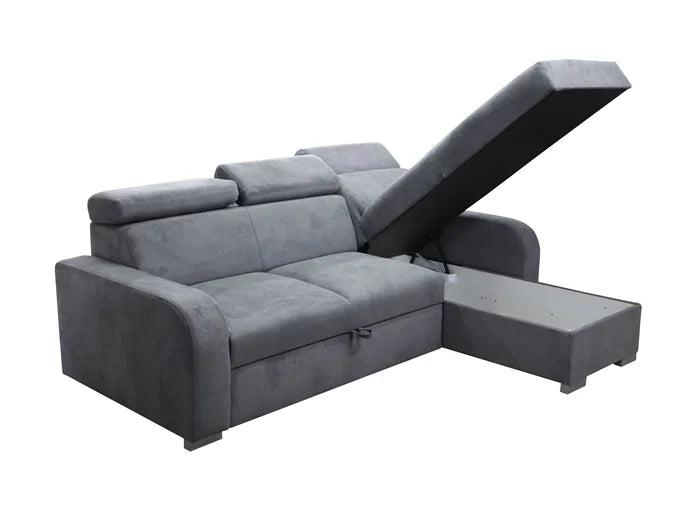 UNIVERSAL CORNER SOFA BED ASTEE 235CM ASTI15 EASY CLEAN FABRIC ADJUSTABLE HEADREST / SPRINGS + FOAM
