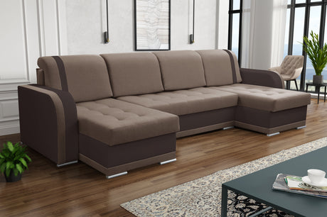 CORNER SOFA BED DINA U SHAPE 308CM  3X STORAGE SPACE CHOICE OF COLOR / BONELL SPRINGS + FOAM