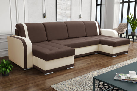 CORNER SOFA BED DINA U SHAPE 308CM  3X STORAGE SPACE CHOICE OF COLOR / BONELL SPRINGS + FOAM