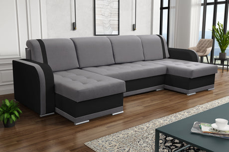 CORNER SOFA BED DINA U SHAPE 308CM  3X STORAGE SPACE CHOICE OF COLOR / BONELL SPRINGS + FOAM